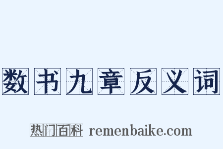 数书九章反义词是什么意思的图片